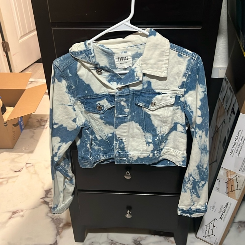 Bleached Denim Cropped Jacket